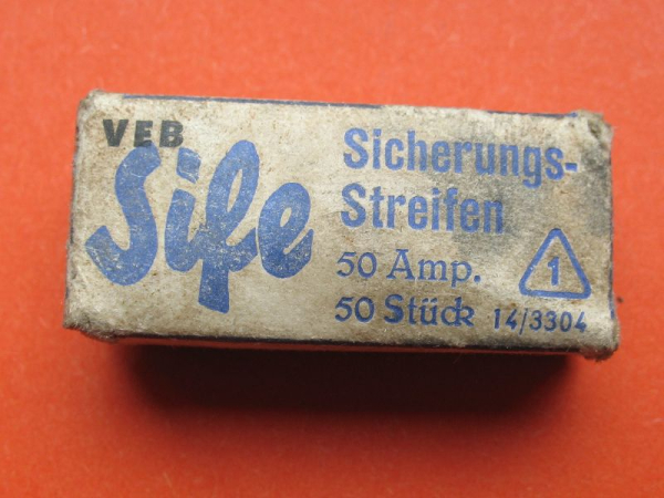 VEB SIFE,Sicherungs- Streifen, DDR, 50A, 50 Ampere