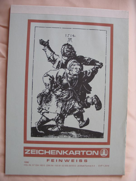 Zeichenkarton, Zeichenblock, Feinweiss, DDR