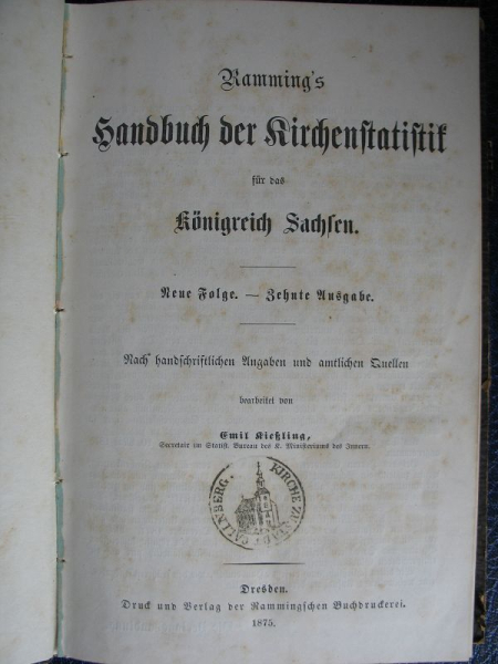 Handbuch der Kirchen-Statistik für das Königreich Sachsen, 1875