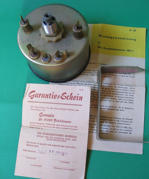 Tachometer Typ 910042, DDR, Trabant, Barkas, IFA W50 etc.