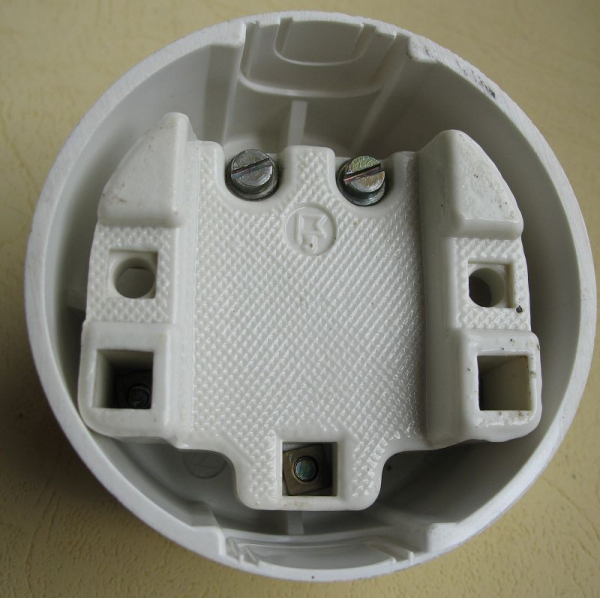 Serienschalter, Bakelit, rund, Aufputz, hell, unbenutzt, #334