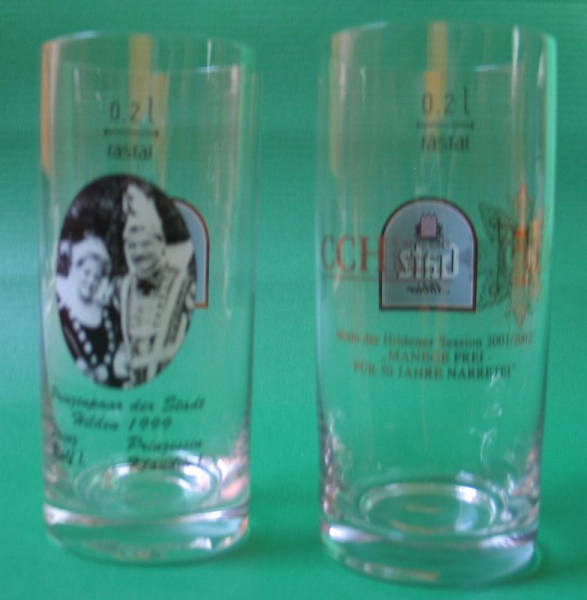 Gatz Altbier, 2 Gläser, Prinzenpaar Hilden 1999, GATZ Altbier