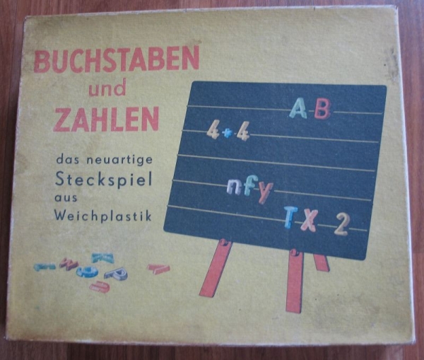 Buchstaben und Zahlen, PREFO Steckspiel, DDR 70-er Jahre