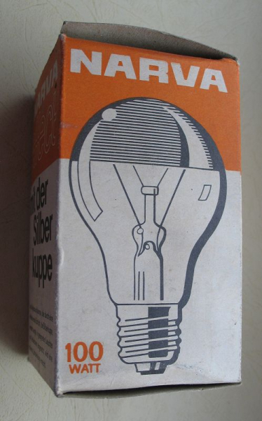 Glühlampe, Allgebrauchslampe Narva effect, Silberkuppe,100 Watt