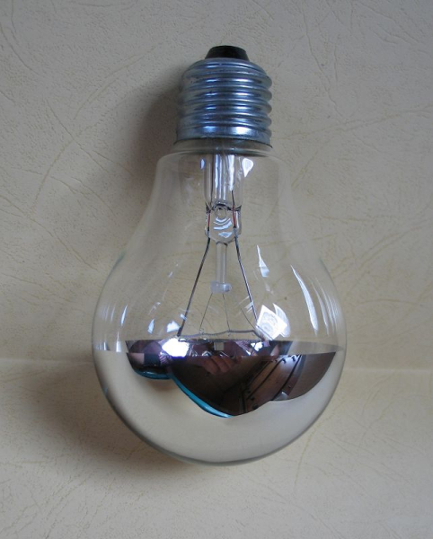 Glühlampe, Allgebrauchslampe Narva effect, Silberkuppe,100 Watt