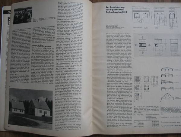 Eigenheimbau, Deutsche Architektur, Angebotsprojekte, DDR 1972, Halle- Trotha, Cottbus- Madlow