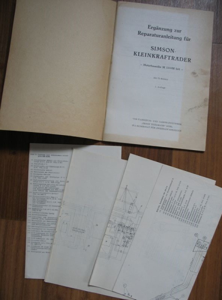 Motorbaureihe M 531/ M541, Simson S51, S 51, Ergänzung Reparaturanleitung