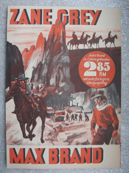 Zane Grey, Max Brand, Prospekt Abenteuerromane, um 1940