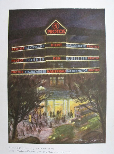 PROTOS, Bügeleisen, Staubsauger, Inserat 1927