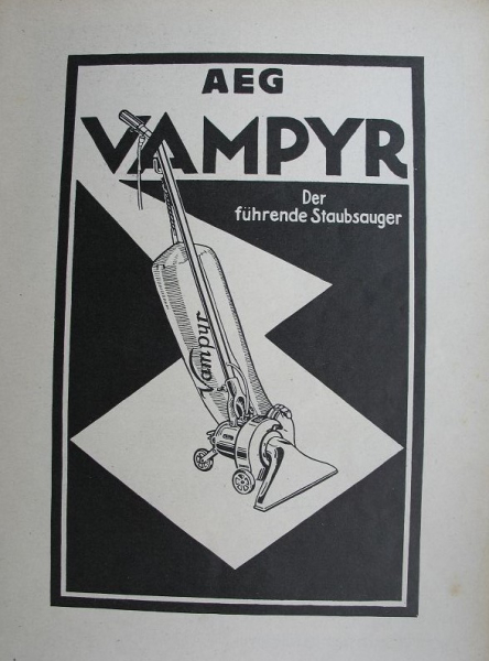 AEG Vampyr Staubsauger, Inserat, 1927