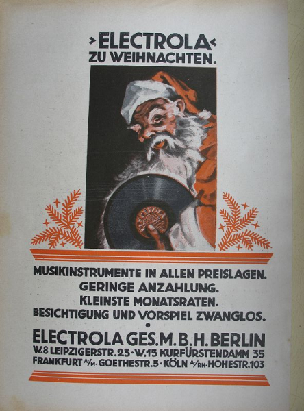 ELECTROLA Musikinstrumente, Berlin, Inserat 1927