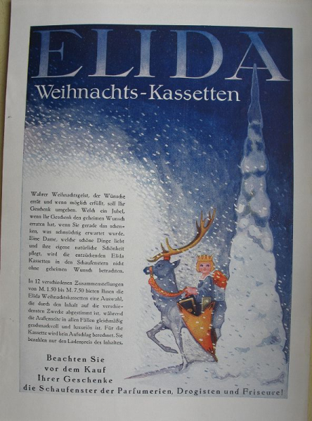 Elida Weihnachts- Kassetten, Inserat, 1927