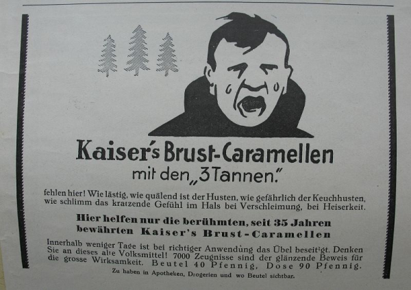 Kaiser's Brustkaramellen, Inserat