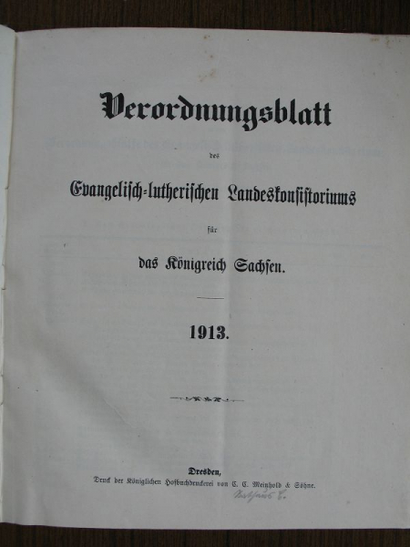Verordnungsblatt Landesconsistoriums Königreich Sachsen 1913 , k1