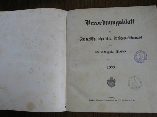 Verordnungsblatt Landesconsistoriums Königreich Sachsen 1888, k1