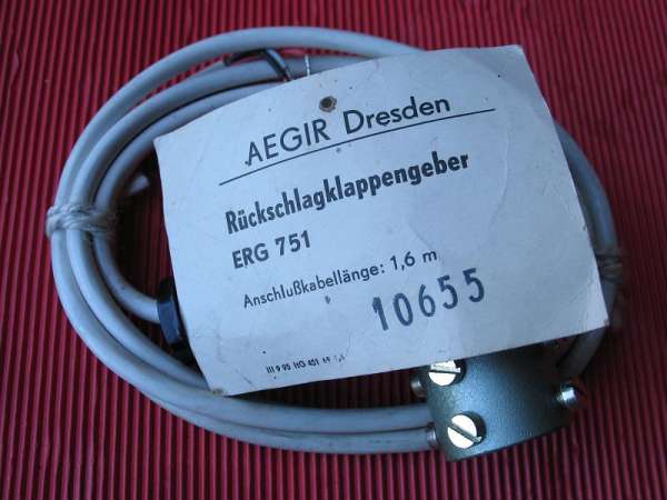 AEGIR Dresden, Rückschlagklappengeber ERG 751, Quecksilberschalter