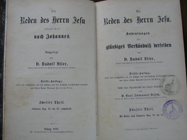 Die Reden des Herrn Jesu, 1873, k1