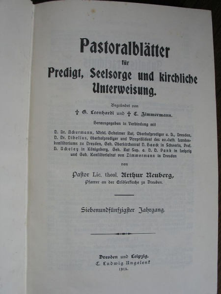 Pastoralblätter für Predigt, Seelsorge kirchliche Unterweisung, k1