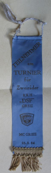 Turnier für Zweiräder, KKH DSF Greiz, ADMV der DDR, 1984