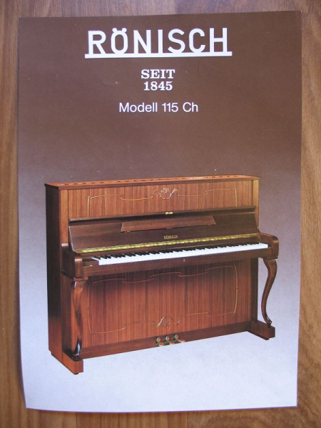 Prospekt Klavier Rönisch Modell 115 Ch, Piano-Union Leipzig, DDR 1986