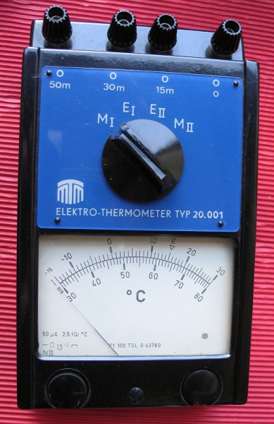 Elektro-Thermometer Typ 20.001, DDR, VEB Messtechnik Mellenbach