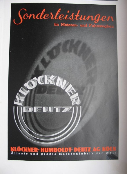Glöckner, Humboldt, Deutz AG Köln, Motorenfabrik, Inserat
