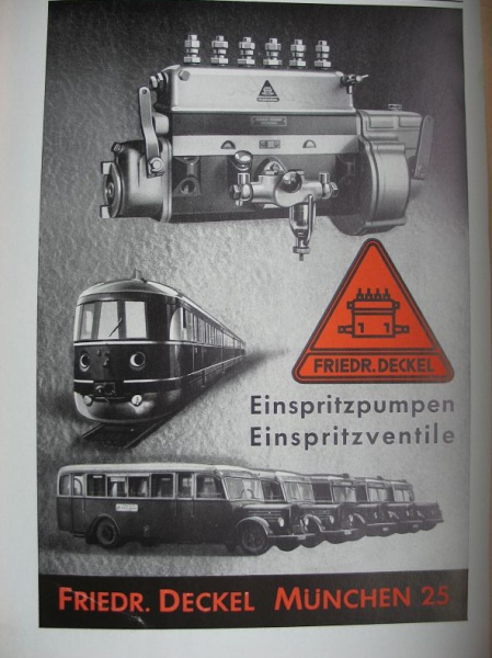 Friedrich Deckel München, Einspritzpumpen, Inserat