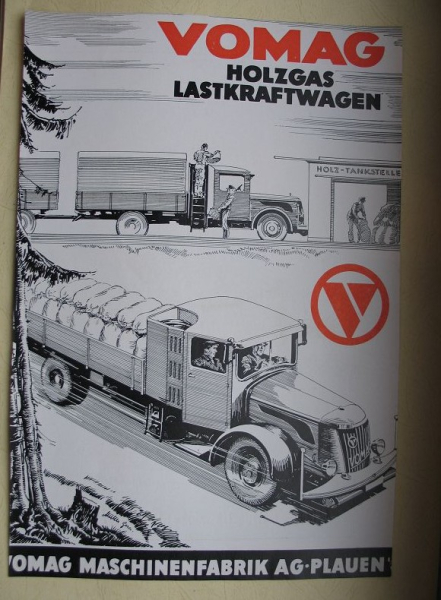 VOMAG Maschinenfabrik AG Plauen, Holzgas-Lastkraftwagen, Inserat