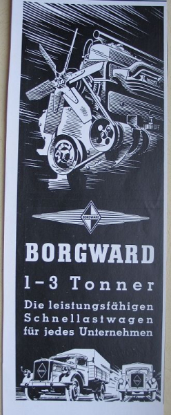 Borgward 1- 3 Tonner Schnellastwagen, Inserat