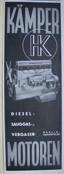 Kämper Motoren, Berlin- Marienfelde, Inserat