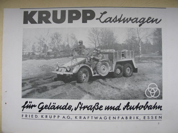 Krupp Lastwagen Essen, Gelände, Straße, Autobahn, Wehrmacht, Inserat