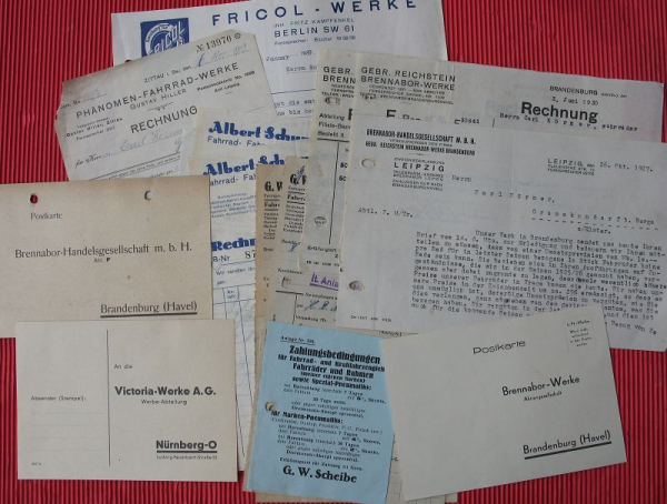 Brennabor, Victoria, Fricol, Phänomen Zittau, Rechnungen, Postkarten