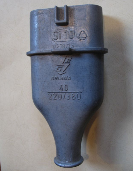 Kupplungskragenstecker, Stecker 380 Volt, VEB Elektroschaltgeräte Grimma, DDR, unbenutzt