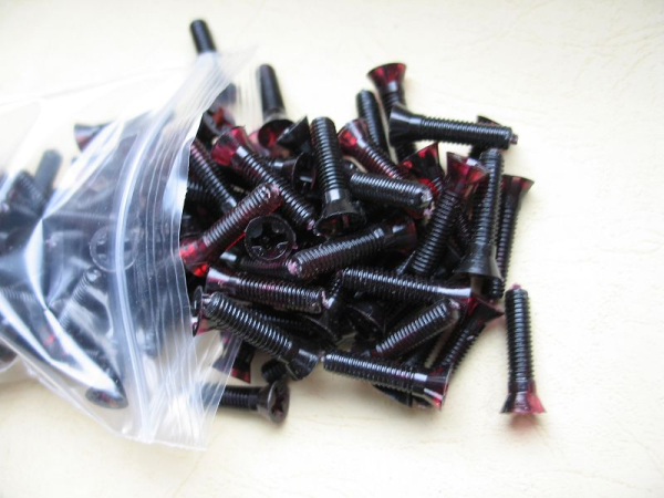 Schrauben, Plastikschrauben für Kabelschellen PVL18, dunkelrot, 100 Stück, #25