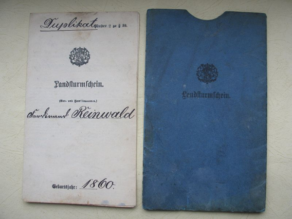 Landsturmschein 1898, Eschenbach Oberpfalz