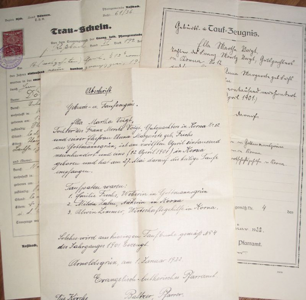 Anna Margarete Fuchs aus Gottmannsgrün Reinhold Dörfler aus Rossbach in Böhmen