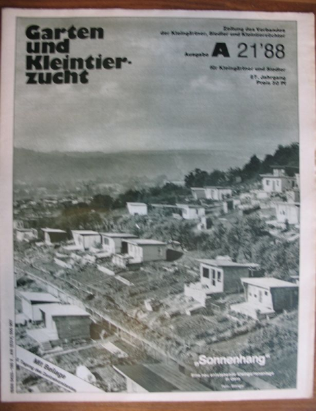 21/ 1988, Kleingartenanlage Sonnenhang in Gera, Konferenzbirne, Berberitzen