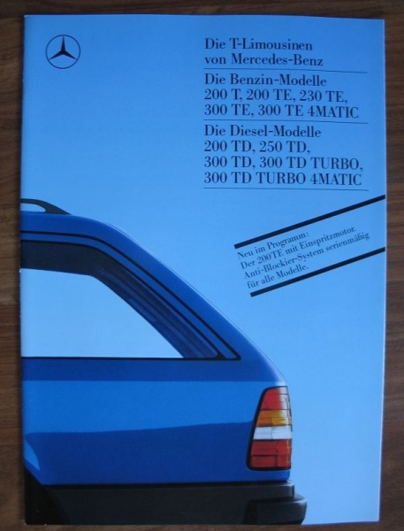 Mercedes Benz T-Limousinen, Prospekt um 1990, 200, 230, 300, TD, Turbo, Viermatic, #307