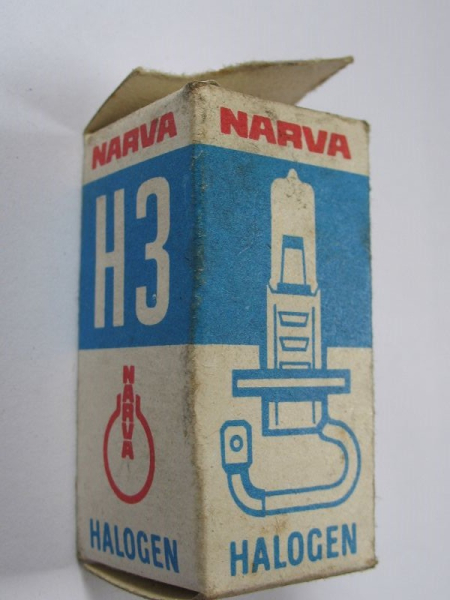 Narva Glühlampe H3 Halogen, 12 Volt, 55 Watt, PK 22s, DDR, unbenutzt, #18