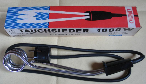 Tauchsieder WELTOR, DDR, 1000 Watt, unbenutzt, VEB Vereinigte Elektrobetriebe Gera