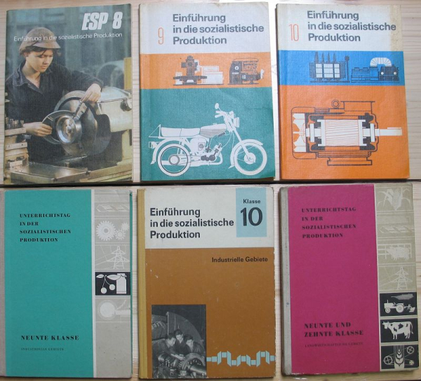 6 Schulbücher ESP, Einführung in die sozialistische Produktion, DDR