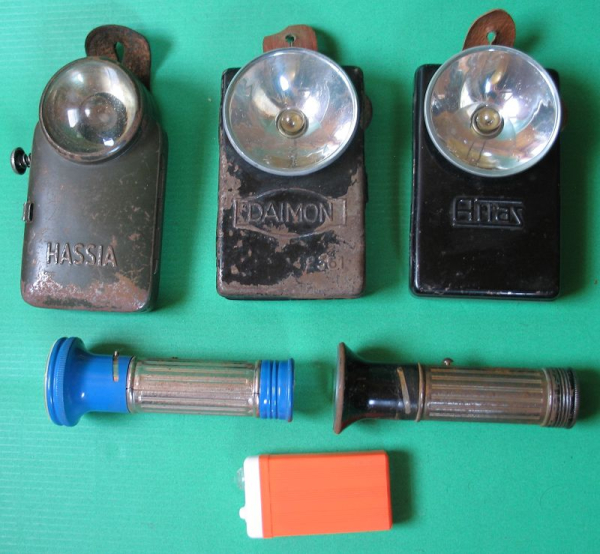 Hassia, Daimon, Artas, 6 alte Taschenlampen