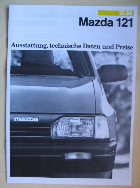Prospekt Mazda 121, 1988, 12 Seiten A4, #258