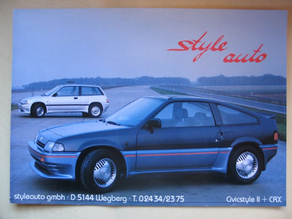 Prospekt Styleauto Wegberg, Honda Civic und CRX, um 1985, #272