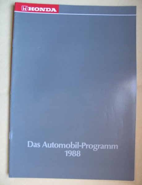 Prospekt Honda Automobilprogramm 1988, Civic, Accord, Prelude, Legend, #294