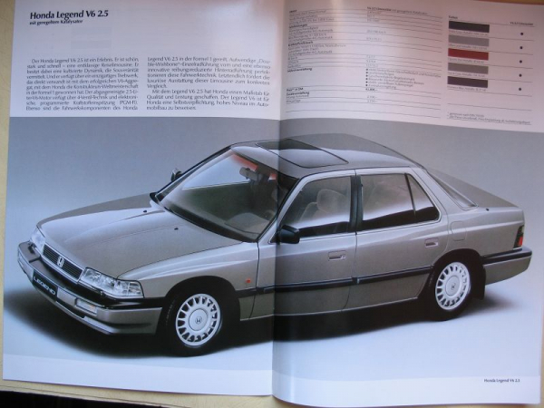 Prospekt Honda Automobilprogramm 1988, Civic, Accord, Prelude, Legend, #294