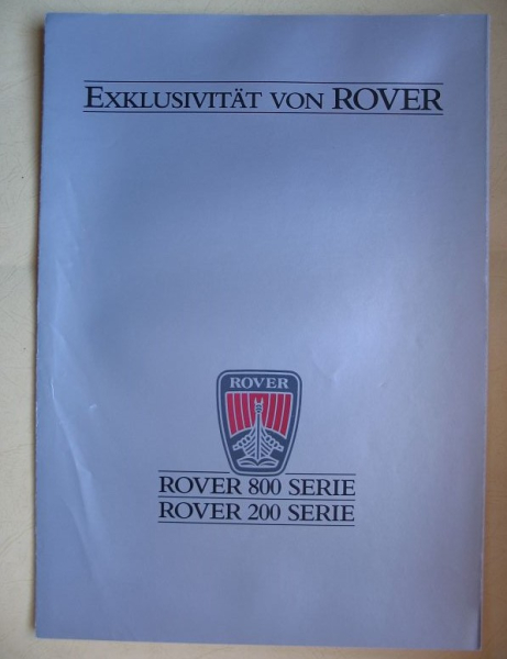 Prospekt Rover 800 und 200 Serie, um 1990