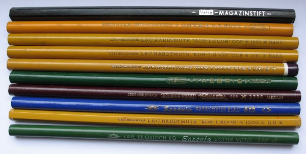 10 x Bleistift, KOH-I-NOR, Saxonia, ONYX, Bohemia Works, Hardtmuth, #2
