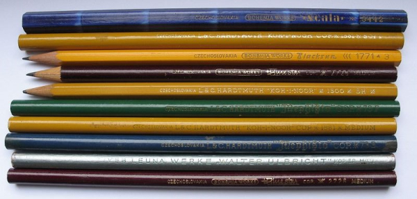 10 x Bleistift, KOH-I-NOR, Mephisto, Bohemia Works, Hardtmuth, LEUNA, #3