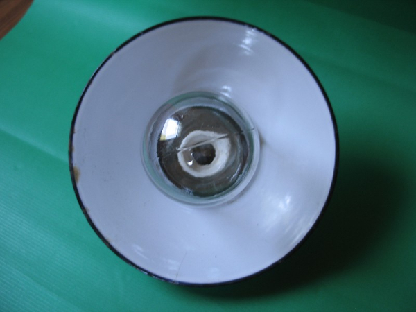 Kellerlampe, Hoflampe, Werkstattleuchte, schräger Sockel, mit Schirm, 60-er Jahre,  #14